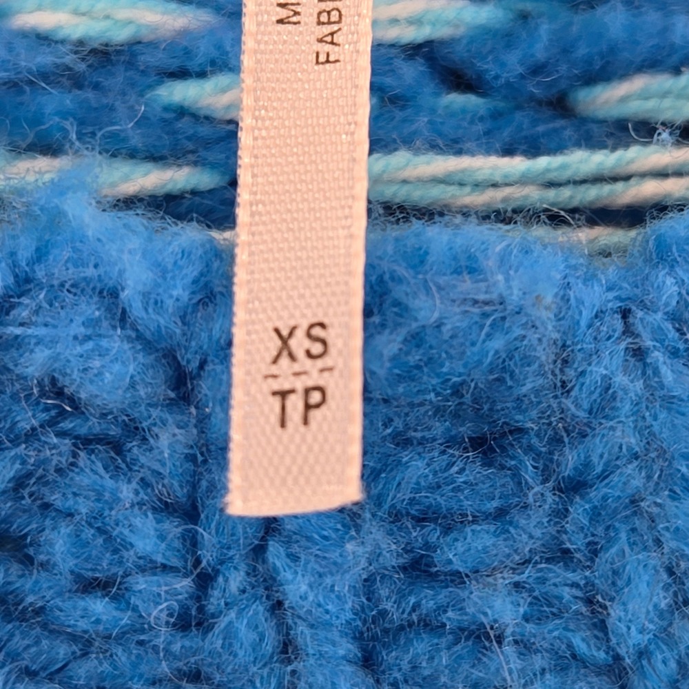 Free People Snow Day Pullover Sweater Frozen Lake Combo‎ Blue Fair Isle XS - Picture 7 of 10